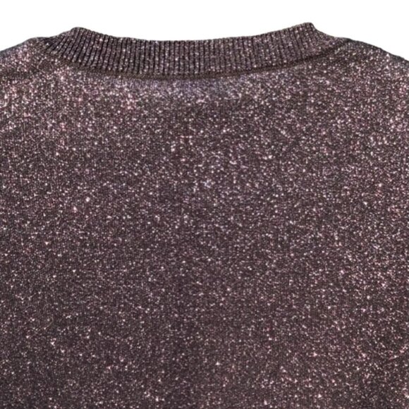 Zara Metallic Shimmer Purple Cropped Velvet Buttons Long Sleeve Cardigan Small - Picture 12 of 16